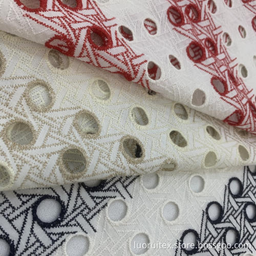 150CM 100% Cotton Woven Embroidered Fabric